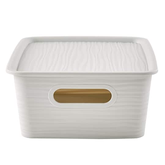 Simplify Gray with White Wave Pattern Storage Box